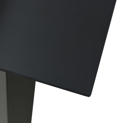 Garden Dining Table Black 150x80x74 cm Steel and Glass