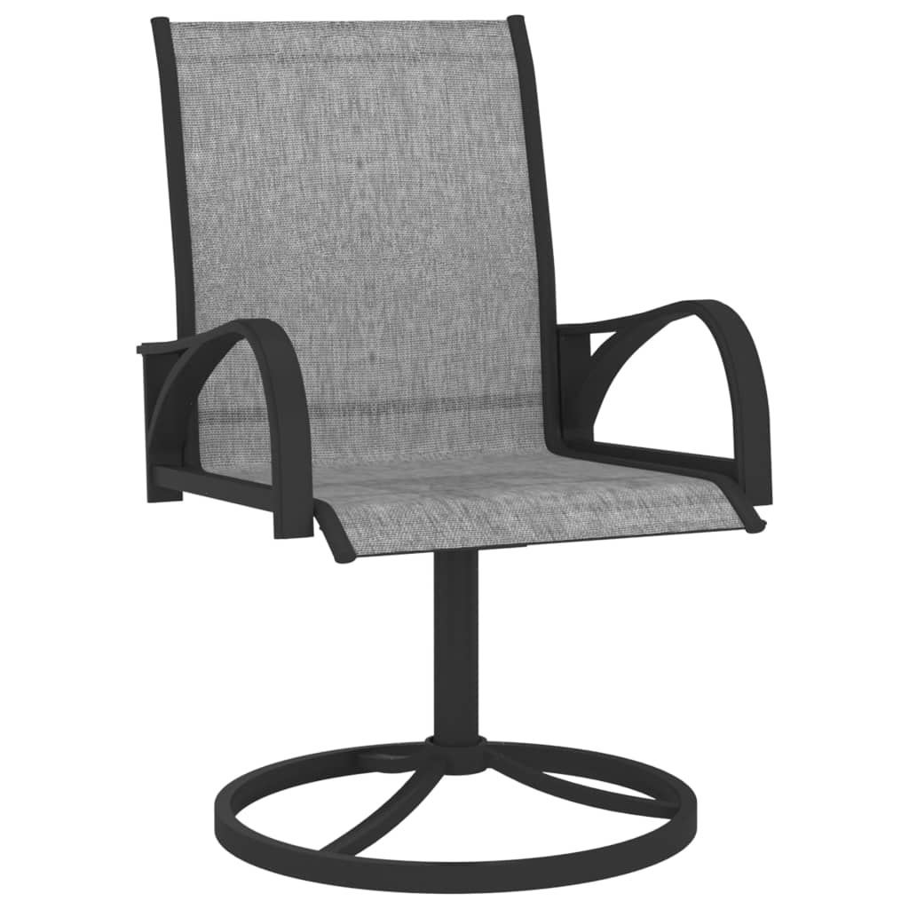Garden Chair | Set of 2 | Grey | Textilene, Powder-Coated Steel | Medium