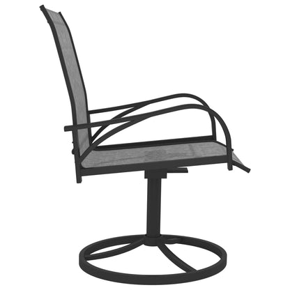 Garden Chair | Set of 2 | Grey | Textilene, Powder-Coated Steel | Medium