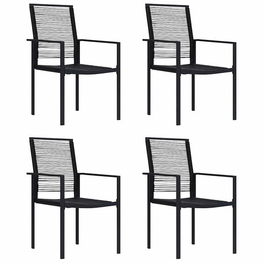 Garden Chairs 4 pcs PVC Rattan Black