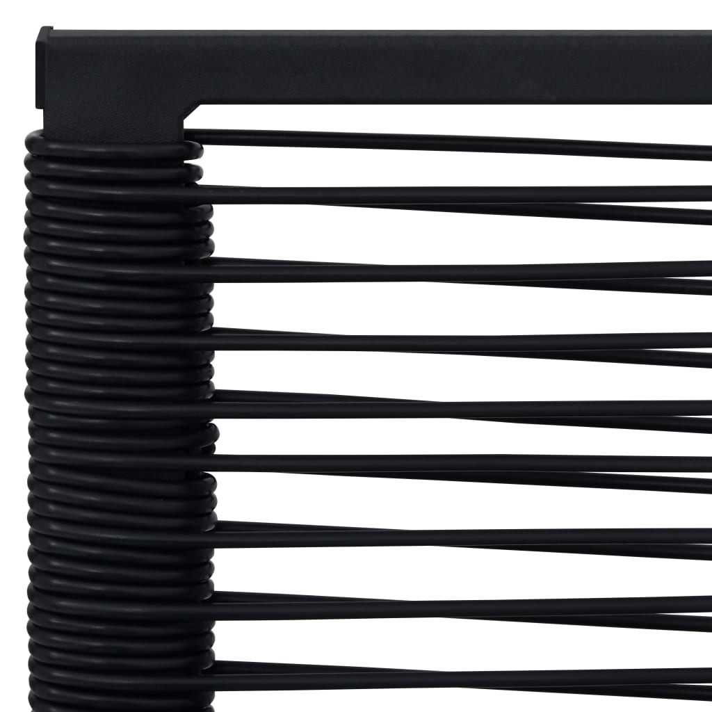 Garden Chair | Set of 4 | Black | PVC hollow rattan, powder-coated steel