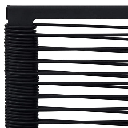 Garden Chair | Set of 4 | Black | PVC hollow rattan, powder-coated steel