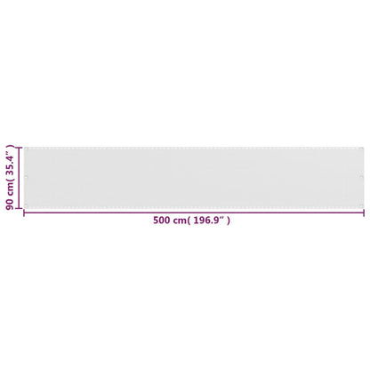 Balcony Screen White 90x500 cm HDPE