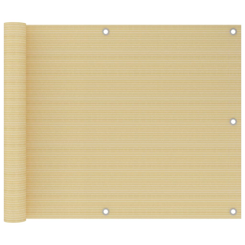 Balcony Screen Beige 75x500 cm HDPE