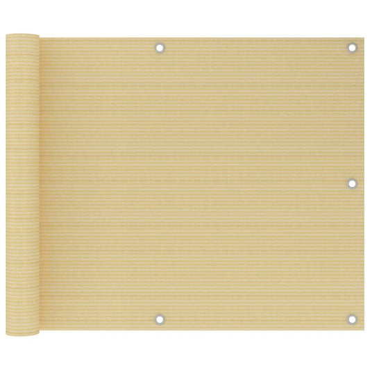 Balcony Screen Beige 75x500 cm HDPE