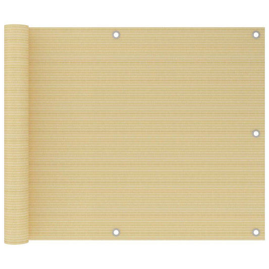Balcony Screen Beige 75x600 cm HDPE