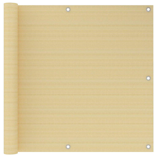 Balcony Screen Beige 90x300 cm HDPE
