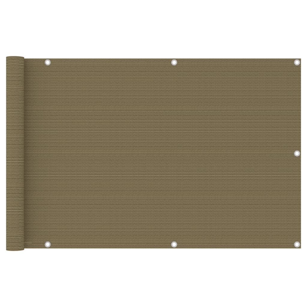 Balcony Screen Taupe 90x500 cm HDPE