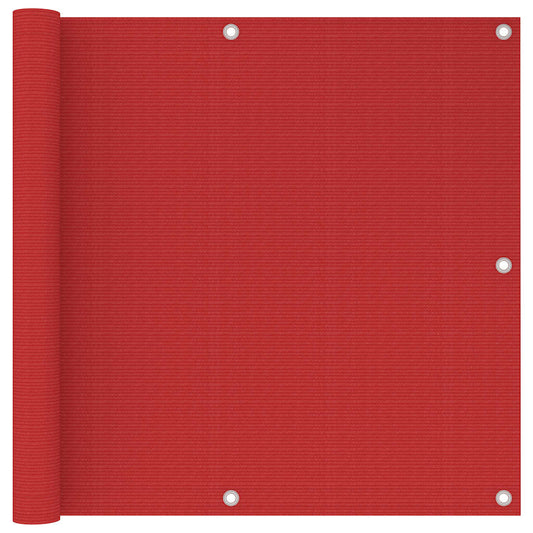 Balcony Screen Red 90x500 cm HDPE