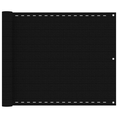 Balcony Screen Black 75x400 cm HDPE