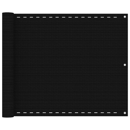 Balcony Screen Black 75x400 cm HDPE