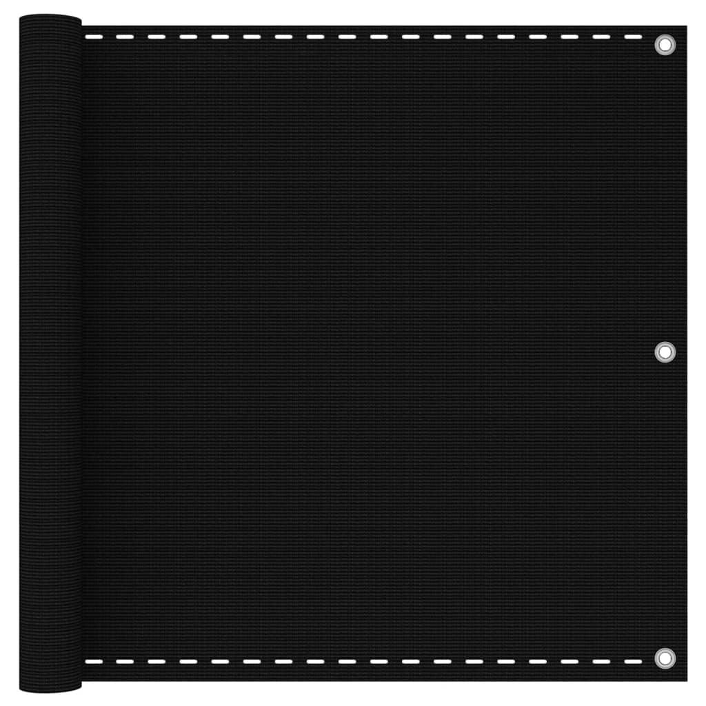 Balcony Screen Black 90x500 cm HDPE