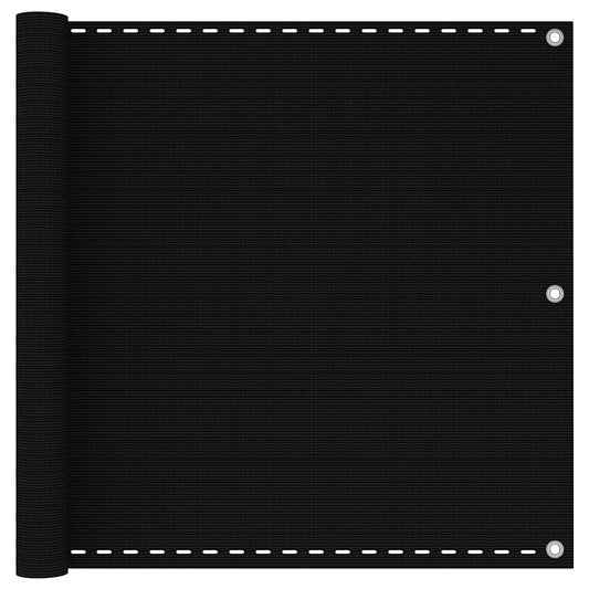 Balcony Screen Black 90x500 cm HDPE