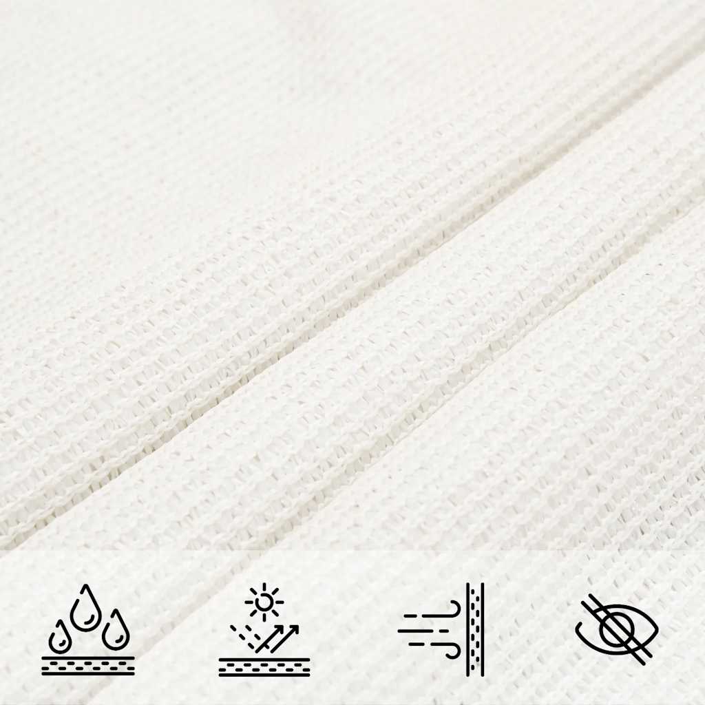 Sunshade Sail 160 g/m² White 2.5x4.5 m HDPE