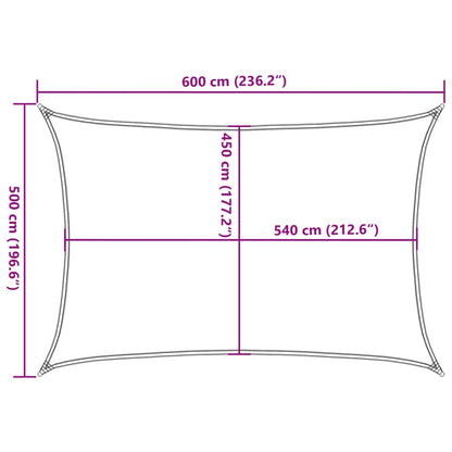 Sunshade Sail 160 g/m² White 5x6 m HDPE