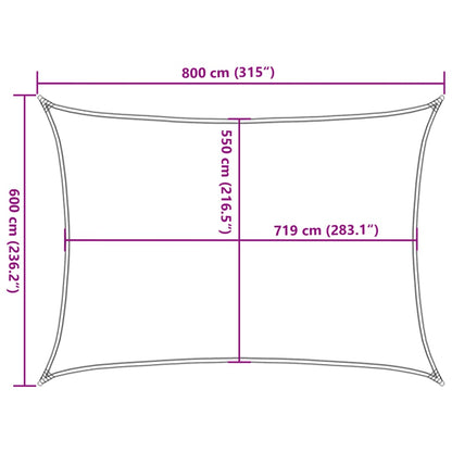 Sunshade Sail 160 g/m² White 6x8 m HDPE