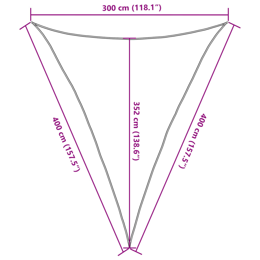 Sunshade Sail 160 g/m² White 3x4x4 m HDPE
