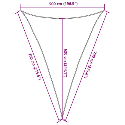Sunshade Sail 160 g/m² Light Green 5x7x7 m HDPE