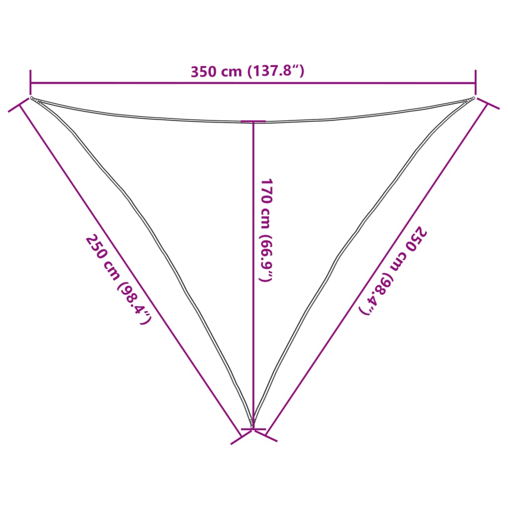 Sunshade Sail 160 g/m² Blue 2.5x2.5x3.5 m HDPE