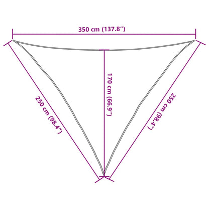 Sunshade Sail 160 g/m² Blue 2.5x2.5x3.5 m HDPE