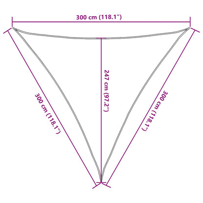 Sunshade Sail 160 g/m² Blue 3x3x3 m HDPE
