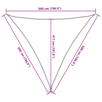 Sunshade Sail 160 g/m² Triangular Blue 5x5x5 m HDPE
