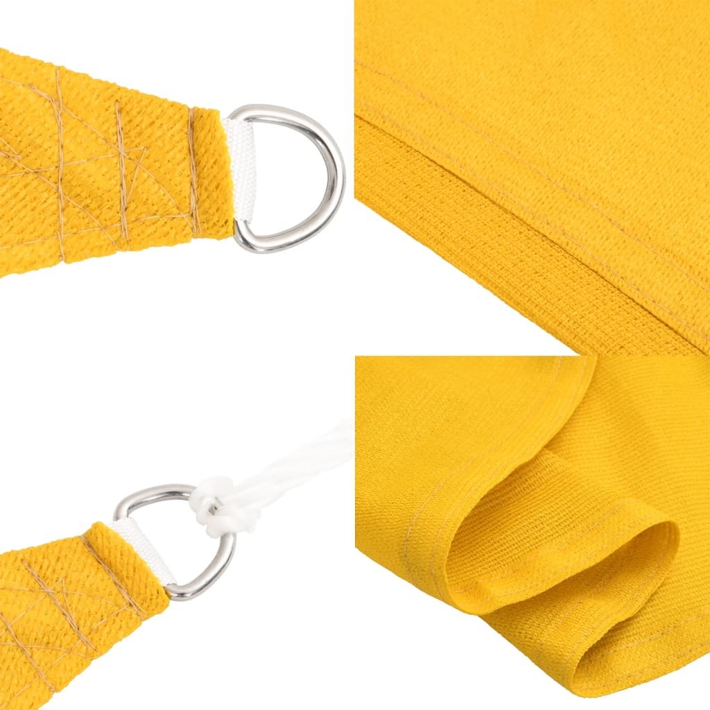 Sunshade Sail 160 g/m² Yellow 3x3x4.2 m HDPE