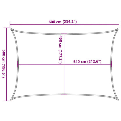 Sunshade Sail 160 g/m² Red 5x6 m HDPE