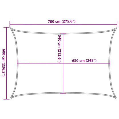 Sunshade Sail 160 g/m² Red 6x7 m HDPE