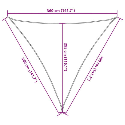 Sunshade Sail 160 g/m² Triangular Orange 3.6x3.6x3.6 m HDPE