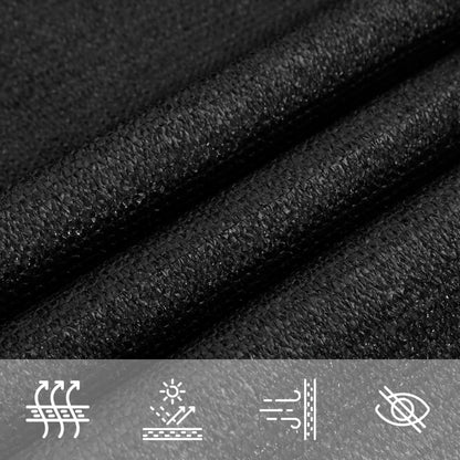 Sunshade Sail 160 g/m² Black 2x5 m HDPE
