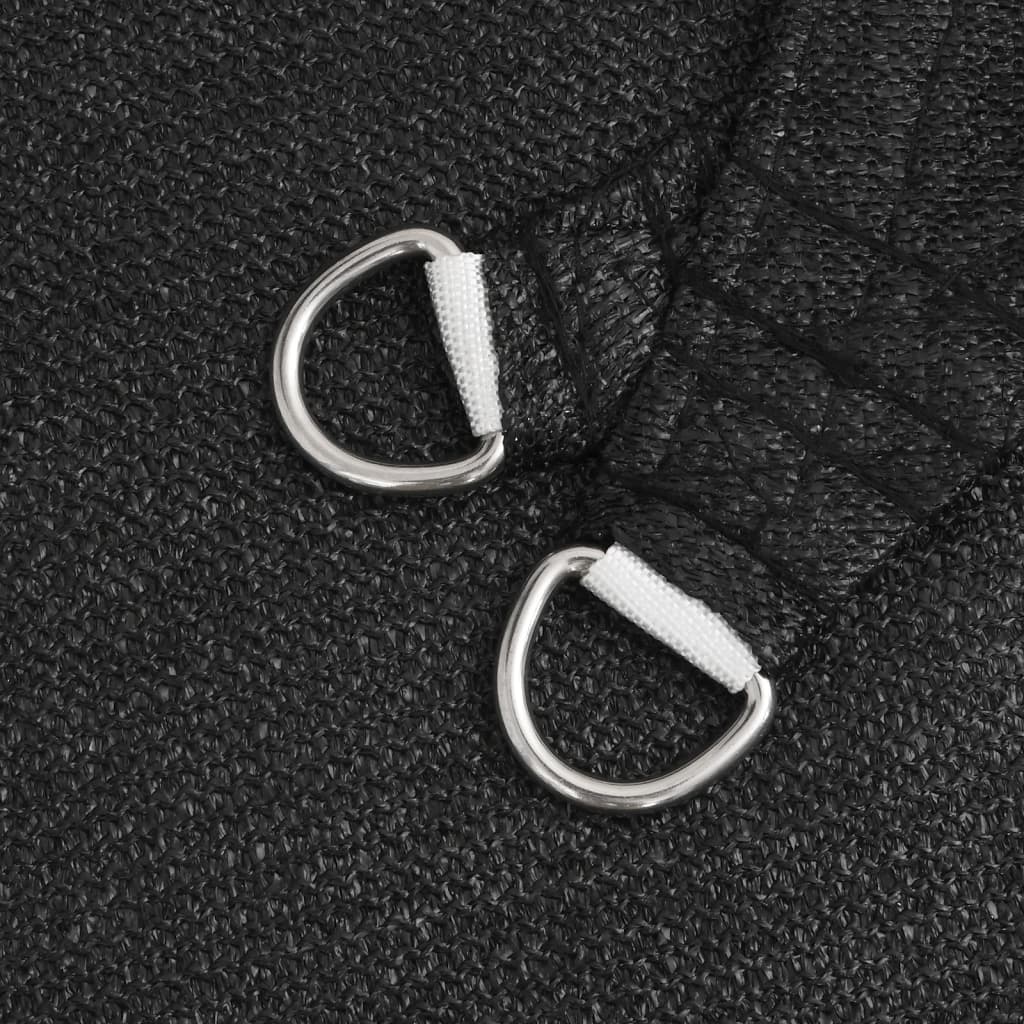 Sunshade Sail 160 g/m² Black 6x7 m HDPE