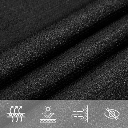 Sunshade Sail 160 g/m² Triangular Black 5x7x7 m HDPE