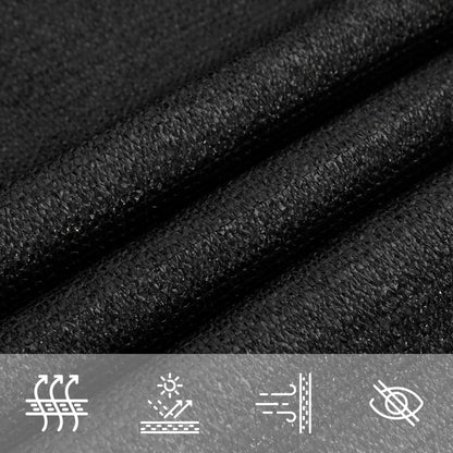 Sunshade Sail 160 g/m² Black 6x6x6 m HDPE