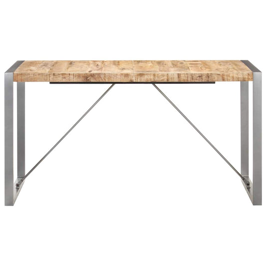 Dining Table | Brown | Solid Rough Mango Wood | Heavy Weight Endurance