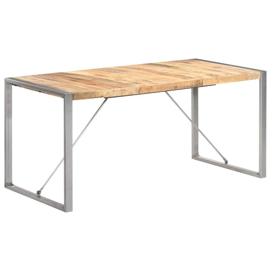 Dining Table | Brown | Solid Mango Wood, Steel | Large |  Durable