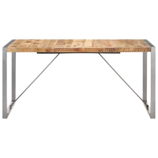 Dining Table | Brown | Solid Mango Wood, Steel | Large |  Durable
