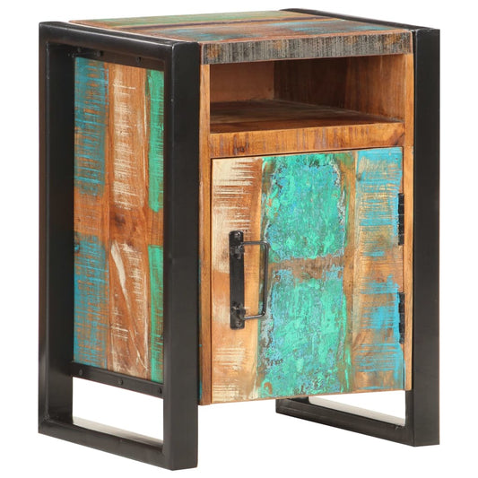 Bedside Cabinet | Natural wood with multicolour accents