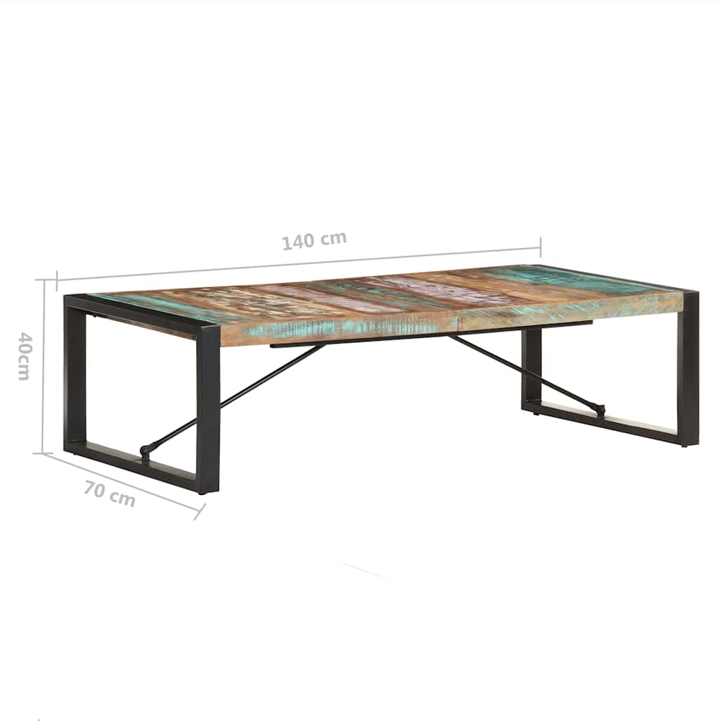 Coffee Table | Multicolour | Solid reclaimed wood, powder-coated steel
