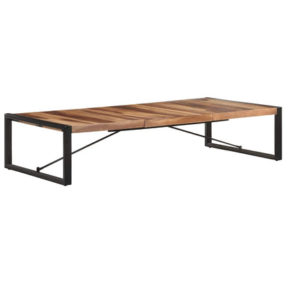 Coffee Table | Natural Wood, Black | Solid Acacia Wood, Rubberwood, Steel