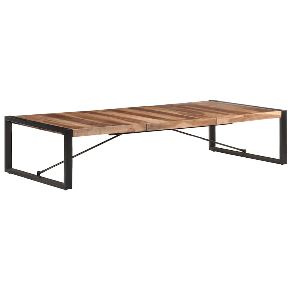 Coffee Table | Natural Wood, Black | Solid Acacia Wood, Rubberwood, Steel