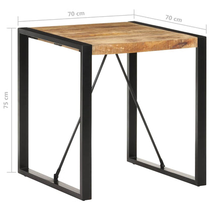321596 vidaXL Dining Table 70x70x75 cm Solid Rough Mango Wood