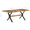 Dining Table 180x90x76 cm Rough Mango Wood