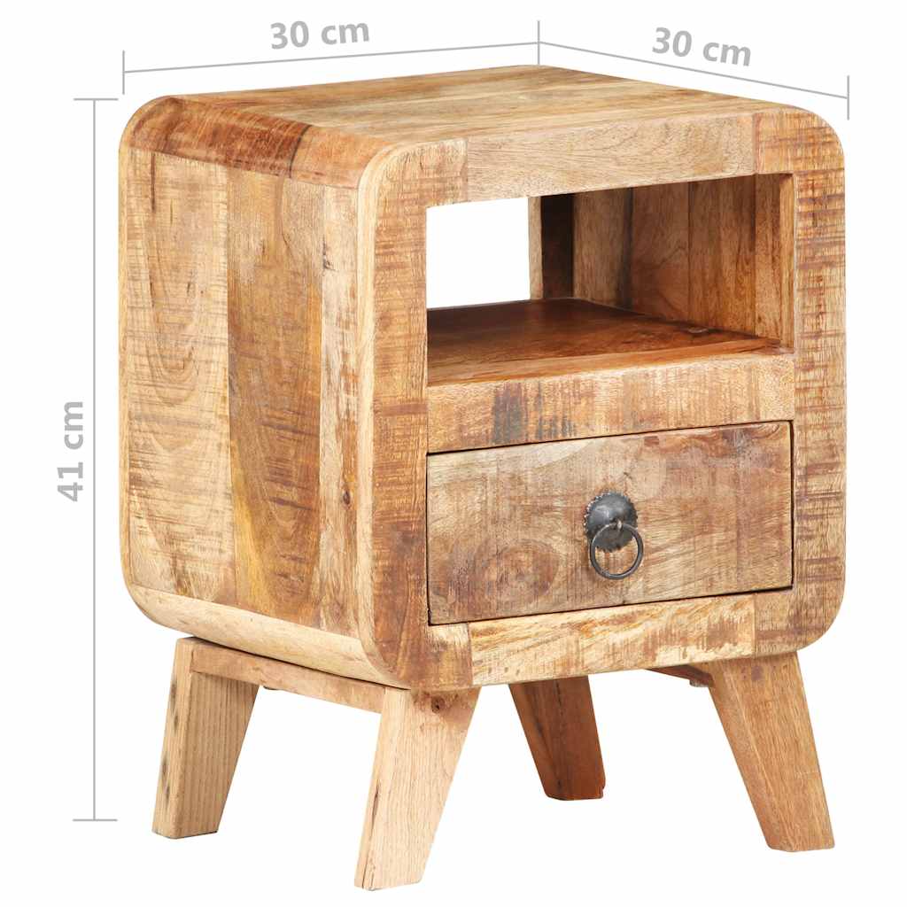 321616 vidaXL Bedside Cabinet 30x30x41 cm Rough Mango Wood