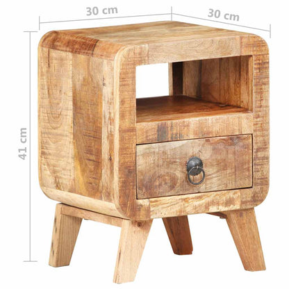 321616 vidaXL Bedside Cabinet 30x30x41 cm Rough Mango Wood