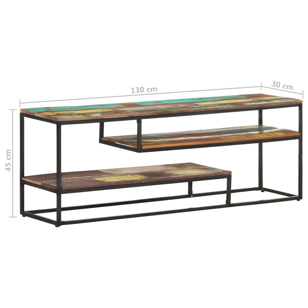 TV Cabinet 130x30x45 cm Solid Reclaimed Wood