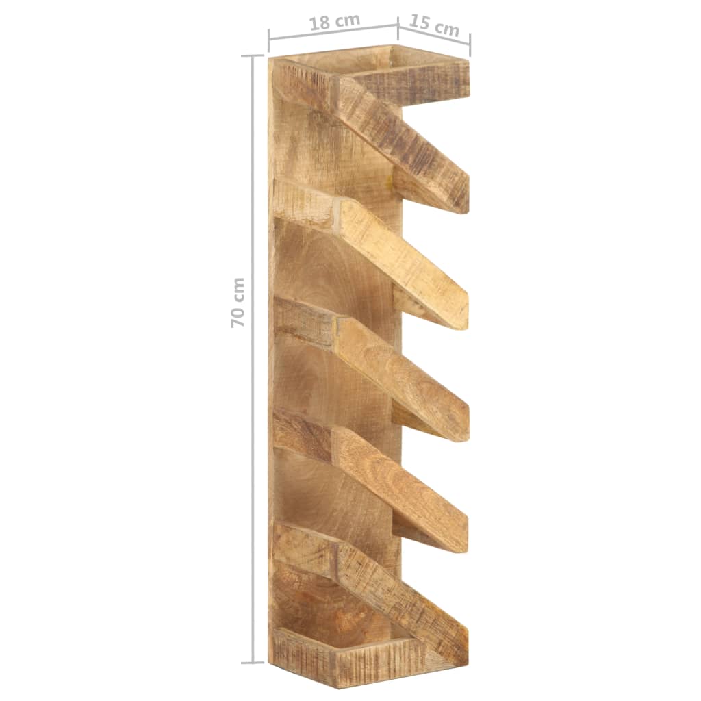 Wine Rack for 5 Bottles Solid Mango Wood