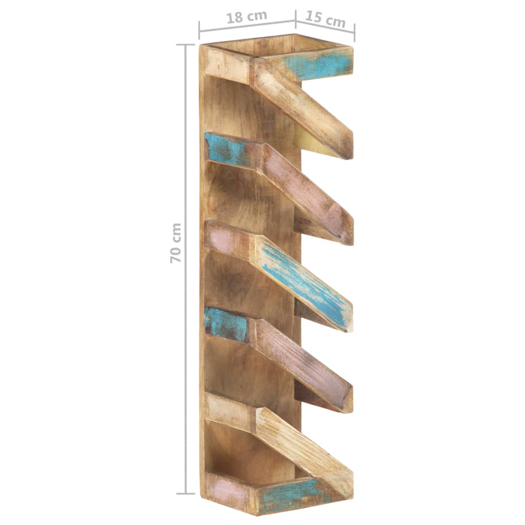 Wine Rack for 5 Bottles Solid Reclaimed Wood