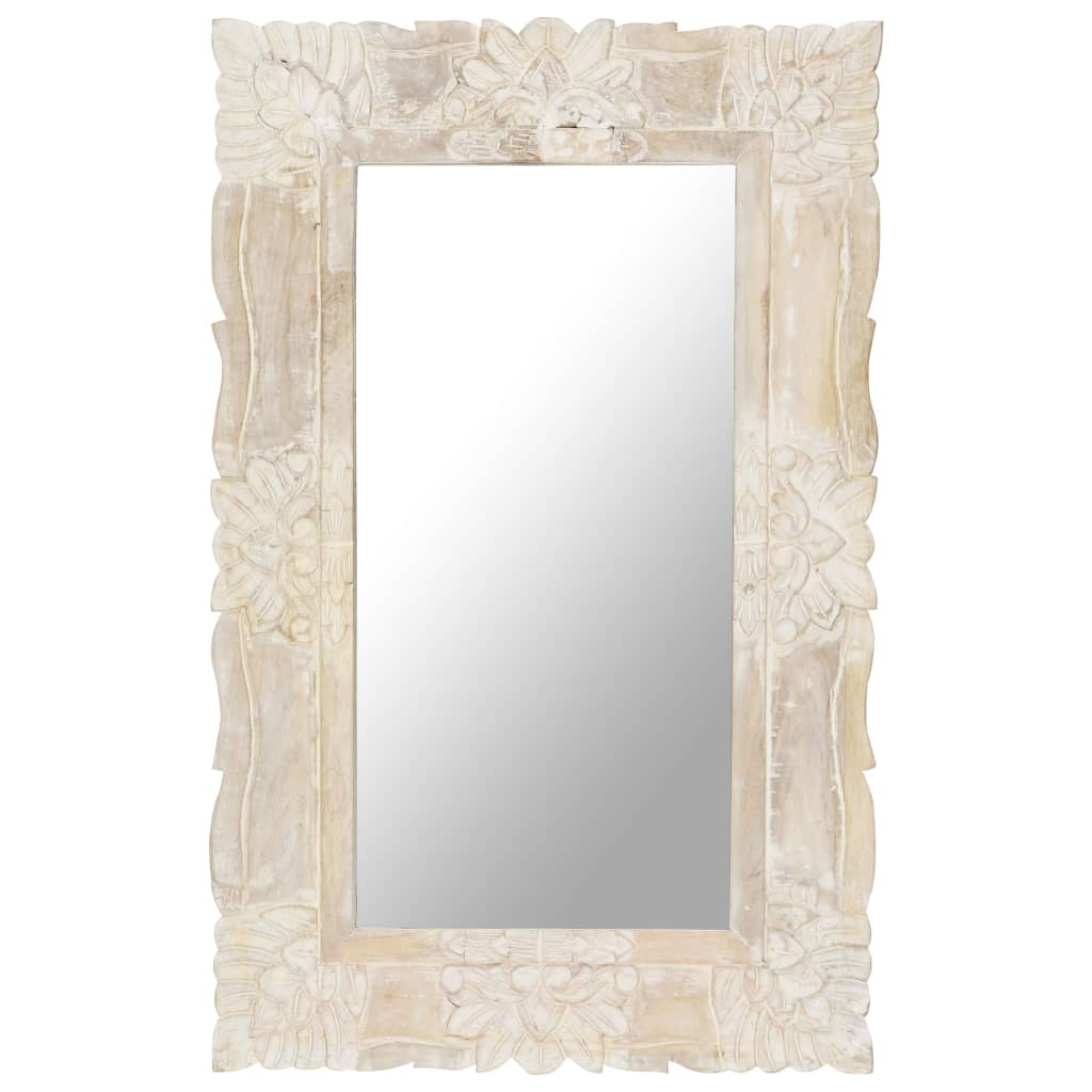 Mirror | White | Solid mango wood | Medium | Decorative Inlays | Mirror