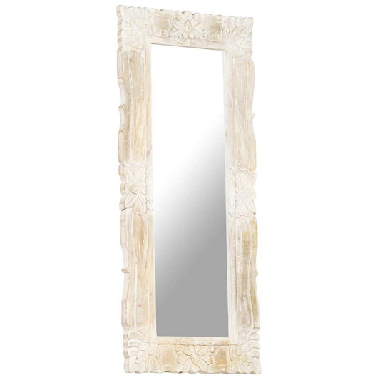 321634 vidaXL Mirror White 110x50 cm Solid Mango Wood